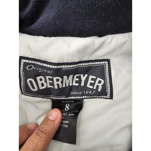 OBERMEYER Women's‎ Vintage White/Navy/Silver Adj Waist  Ski/Snow Jacket Size 8 - Picture 7 of 10